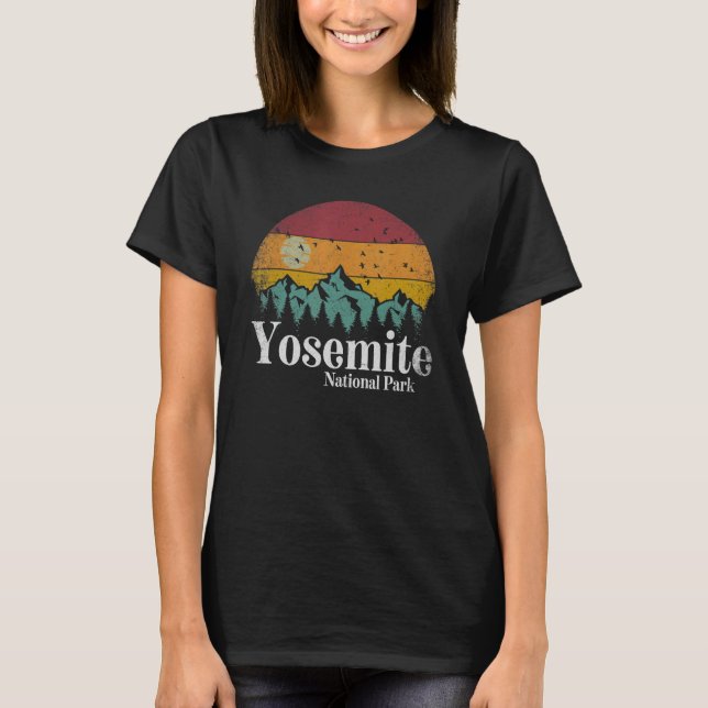 Camiseta Parque nacional Yosemite Vintage de montaña Retro (Anverso)