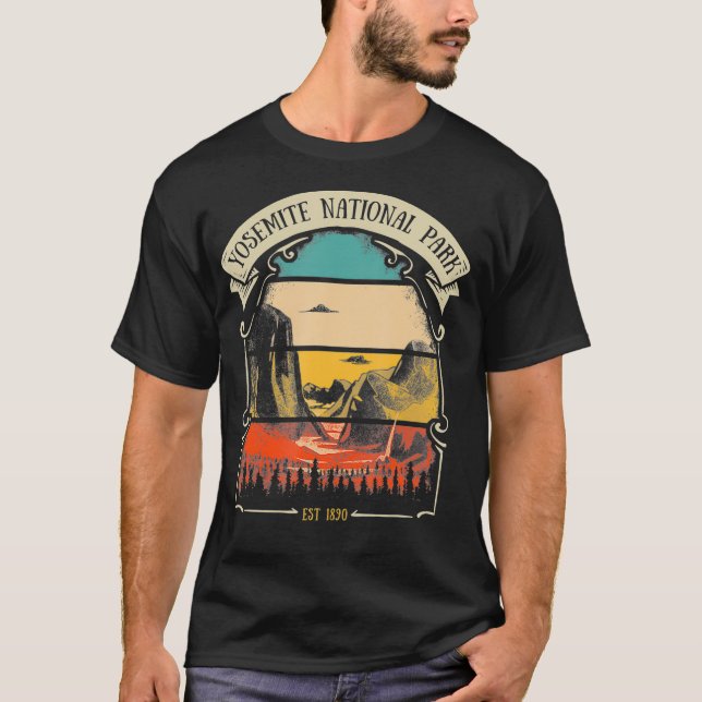 Camiseta Parque Nacional Yosemite Vista del Túnel Retro (Anverso)