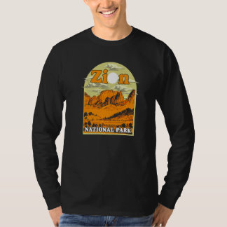 Camiseta Parque Nacional Zion Arte Antiguo Artístico Recuer