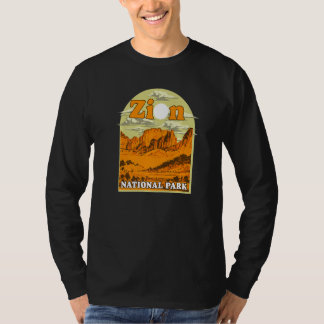 Camiseta Parque Nacional Zion Arte Antiguo Artístico Recuer