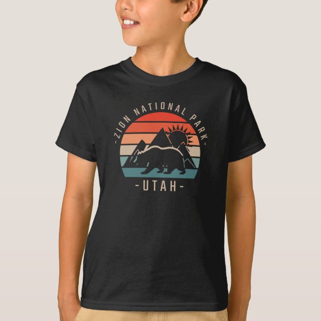 Camiseta Parque nacional Zion Retro (Anverso)
