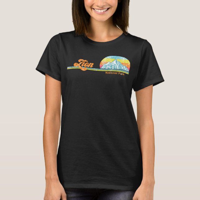 Camiseta Parque nacional Zion Retro (Anverso)