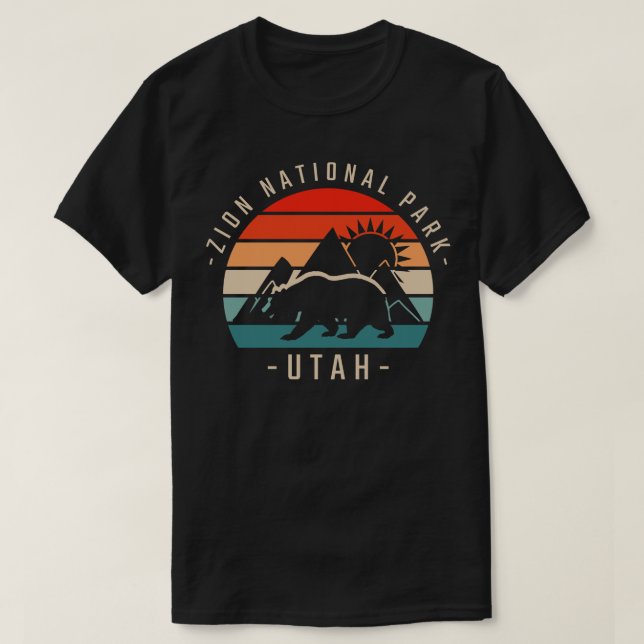 Camiseta Parque nacional Zion Retro 1 (Diseño del anverso)