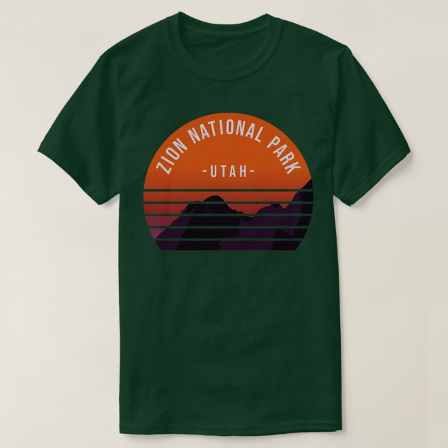 Camiseta Parque nacional Zion Retro 1 (Diseño del anverso)