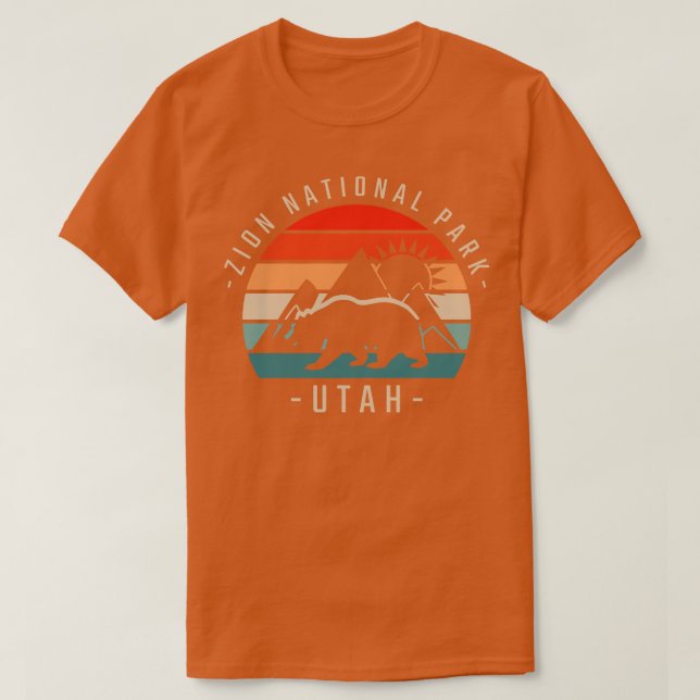 Camiseta Parque nacional Zion Retro 3 (Diseño del anverso)