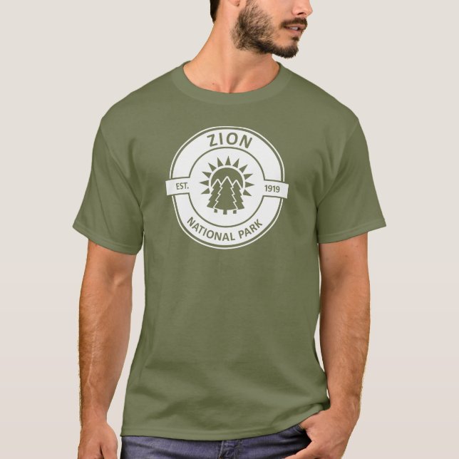 Camiseta Parque Nacional Zion Sol Árboles (Anverso)