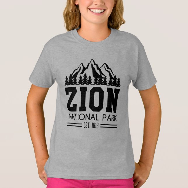 Camiseta Parque nacional Zion Utah EE.UU. Senderismo al air (Anverso)