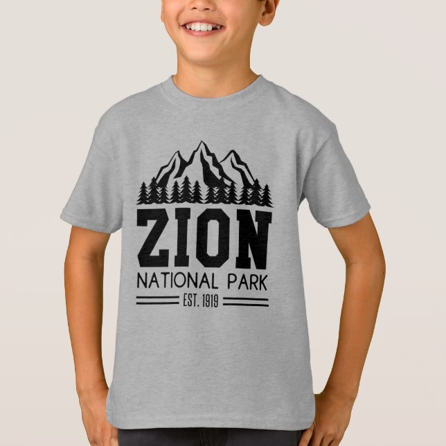 Camiseta Parque nacional Zion Utah EE.UU. Senderismo al air (Anverso)