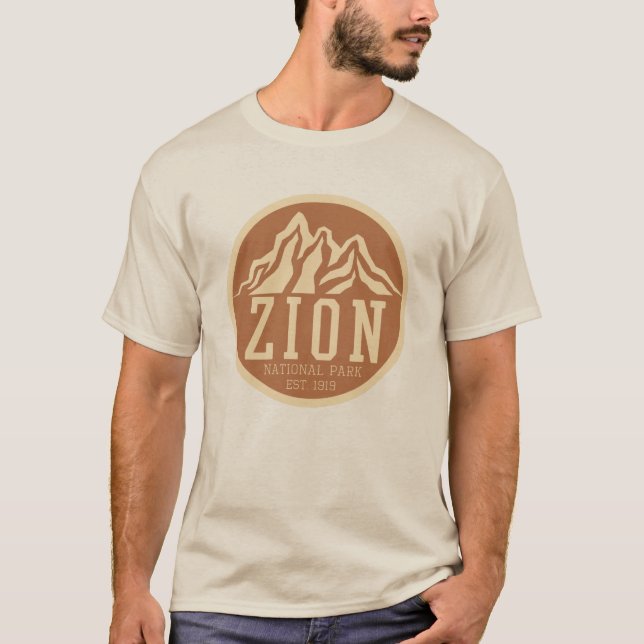 Camiseta Parque nacional Zion Utah Estados Unidos Retro al  (Anverso)