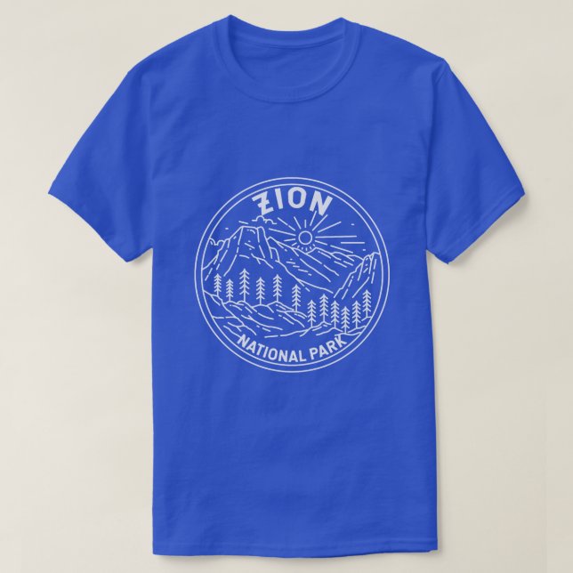 Camiseta Parque nacional Zion Utah Vintage Monoline (Diseño del anverso)