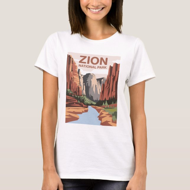 Camiseta Parque nacional Zion Viajes Arte (Anverso)