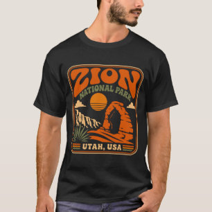 Camiseta parque nacional Zion vintage retro cañón al aire l