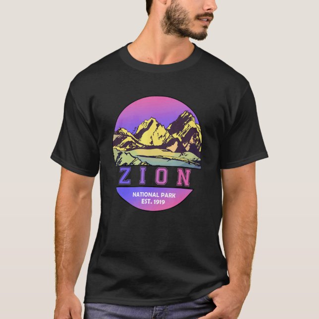 Camiseta Parque Nacional Zion WPA Estilo Poster Utah (Anverso)