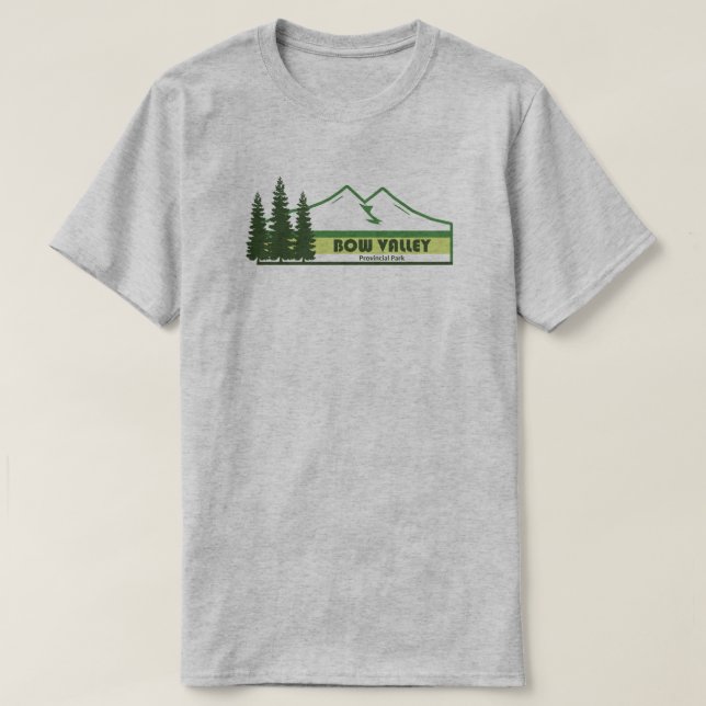 Camiseta Parque Provincial del Valle de Bow, franjas verdes (Diseño del anverso)