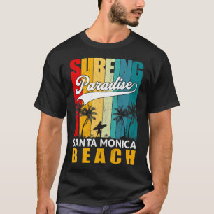 Camiseta Parque Retro Sunset Surfing Paradise Santa Monica 