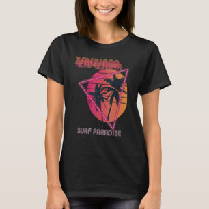Camiseta Parque Surf Zanzibar Retro Beach Palm Tree Vacat