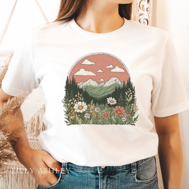 Camiseta Parque Wildflower Daisies T-Shirt para las mujeres (Subido por el creador)