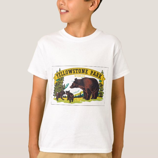 Camiseta Parque Yellowstone Wyoming, Vintage (Anverso)