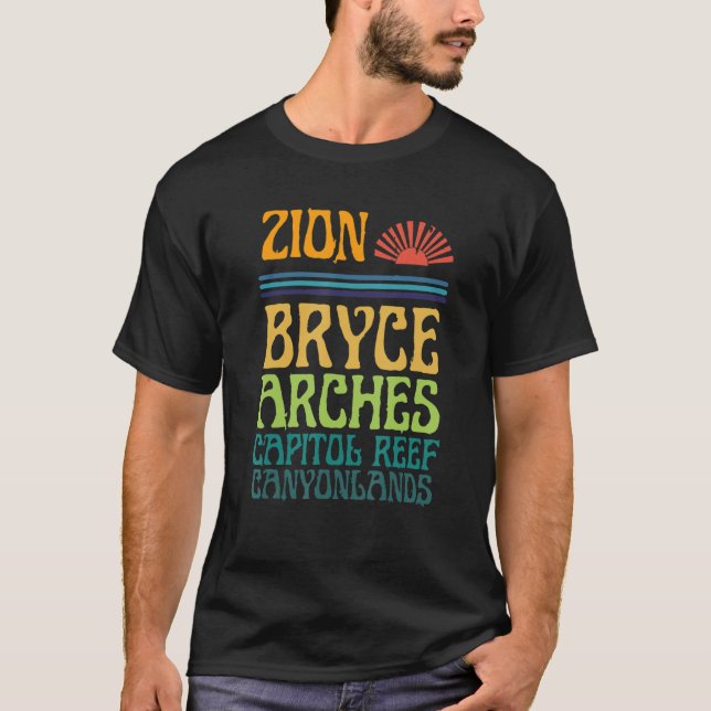 Camiseta Parques nacionales de Utah Zion Arches Bryce Canyo (Anverso)