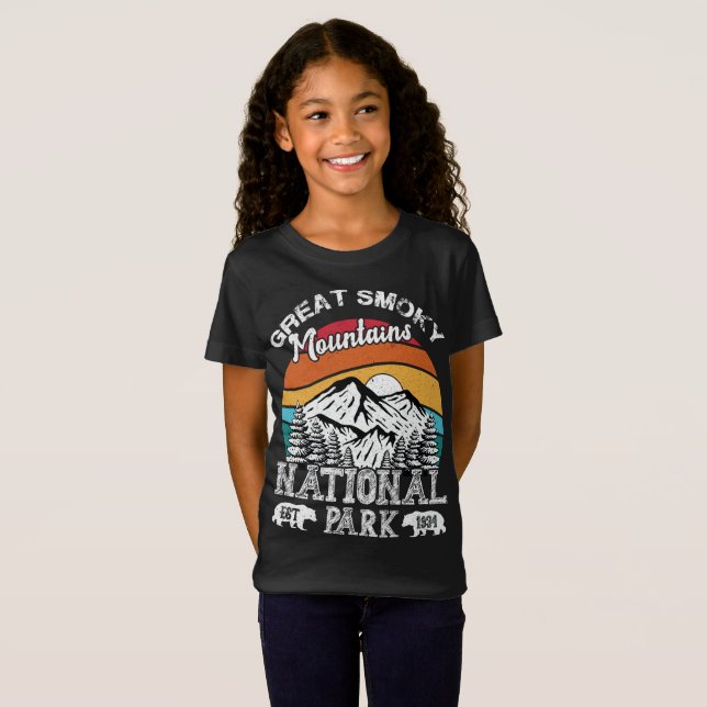 Camiseta Parques nacionales Grandes Montañas Smoky Retro Vi (Anverso completo)