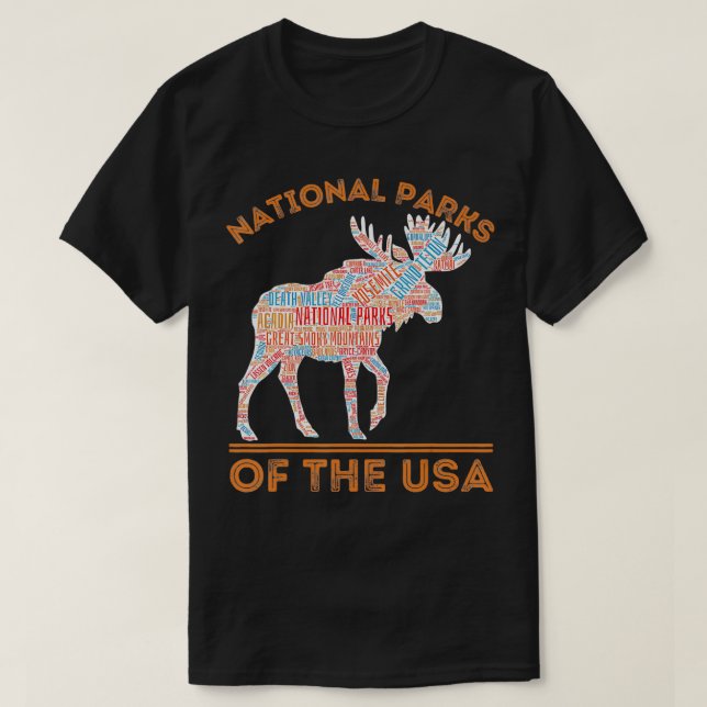 Camiseta Parques nacionales Moose Camping Camping A Las Afu (Diseño del anverso)