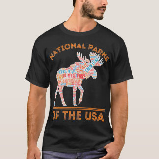 Camiseta Parques nacionales Moose Camping Camping A Las Afu