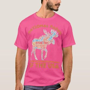 Camiseta Parques nacionales Senderismo en Moose Camping al 