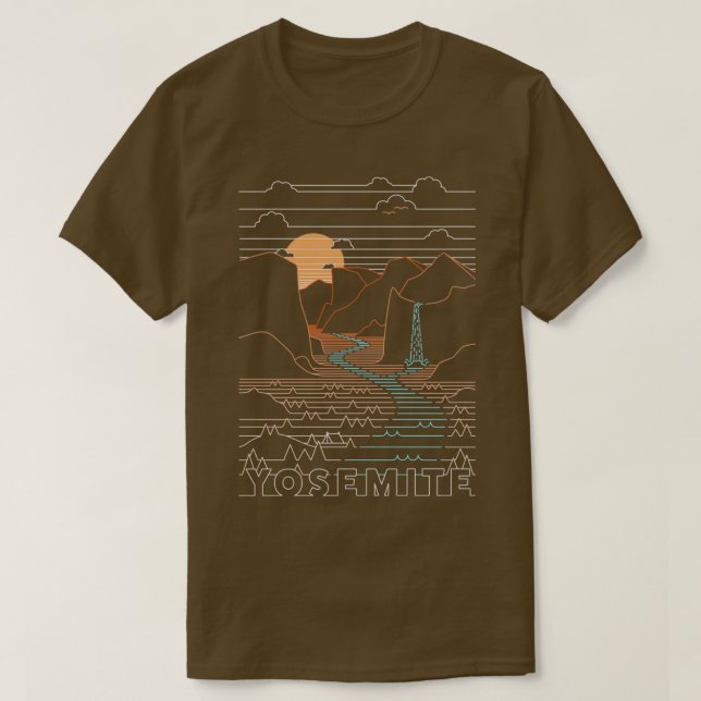 Camiseta Parques Nacionales Yosemite Lineales Art. 2 (Diseño del anverso)