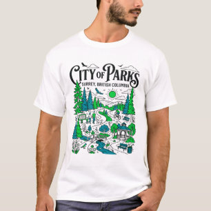 Camiseta Parques Públicos Escena Natural Surrey Columbia Br