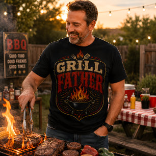 Camiseta Parrilla Día del Padre Barbacoa Retro Vintage