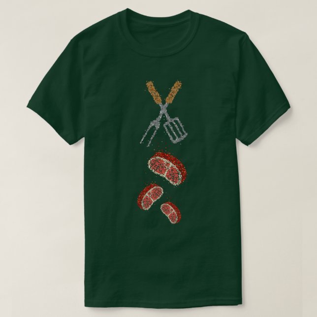 Camiseta Parrillada barbacoa Carne de carne (Diseño del anverso)