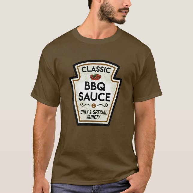 Camiseta Parrillada BBQ Sauce Etiqueta de botella Halloween (Anverso)