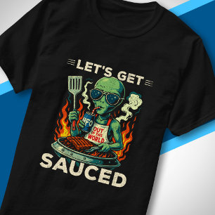 Camiseta Parrillada de barbacoa de ovni ¡Vamos a Salsear Al
