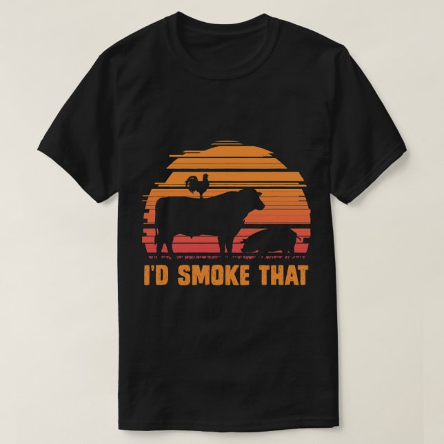 Camiseta Parrillada de carne de humos Barbacoa Chef Steak G (Diseño del anverso)