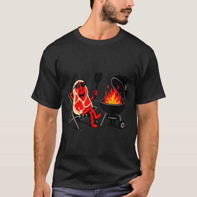 Camiseta Parrillada de carne de mujer divertida parrillada  (Anverso)