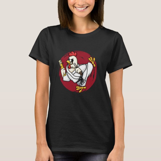 Camiseta Parrillada de Karate para Granjeros de Pollo (Anverso)