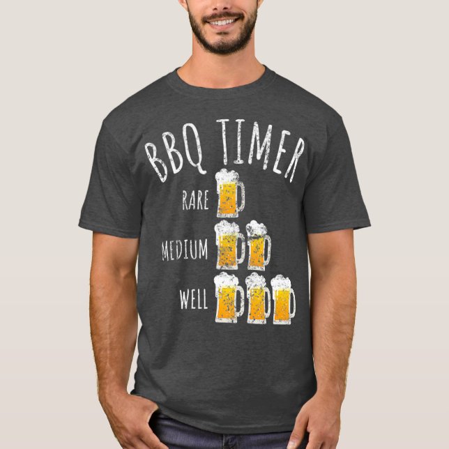 Camiseta Parrillada divertida de cerveza Vintage BBQ Timer  (Anverso)