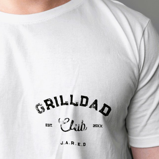 Camiseta Parrillada moderna papá nombre personalizado Día d (Subido por el creador)