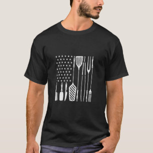 Camiseta Parrillada Patriótica BBQ Utensil Bandera de Estad