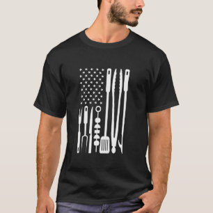 Camiseta Parrillada Patriótica BBQ Utensil Bandera de Estad