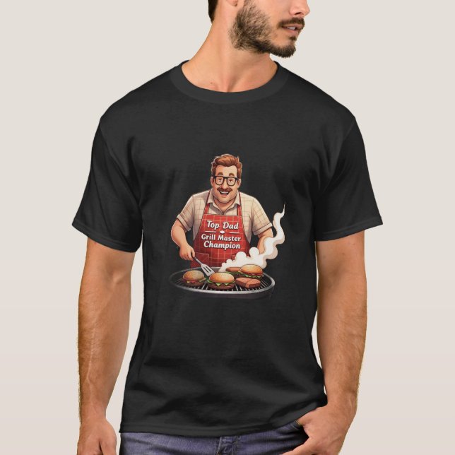 Camiseta Parrillada "Top Dad Grill Master Champion" (Anverso)