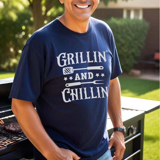 Camiseta Parrillada y Relajación BBQ (Grillin' And Chillin' BBQ shirt)