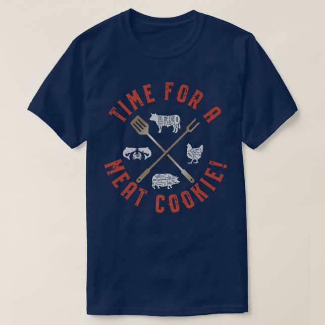 Camiseta parrilladas divertidas cocinando carne (Diseño del anverso)