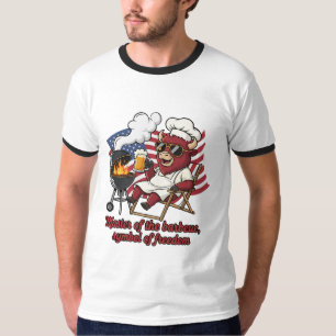 Camiseta Parrillero de Bisonte Patriótico Bandera de EE. UU