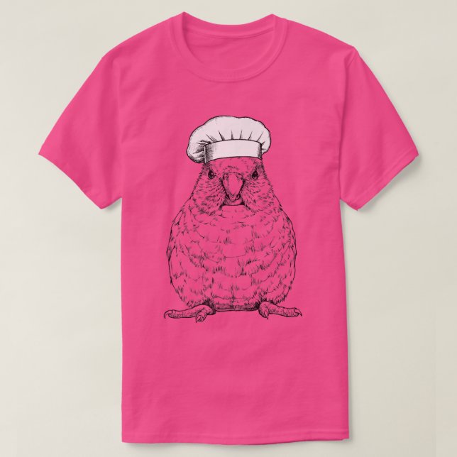 Camiseta Parrolet Parrot Cook Chef Funny Cocinando Ave (Diseño del anverso)