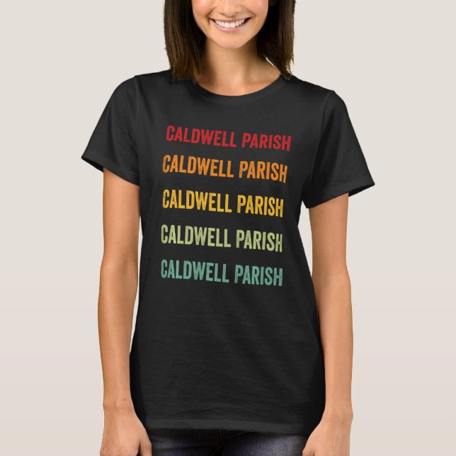 Camiseta Parroquia de Caldwell Condado de Louisiana Rainbow (Anverso)