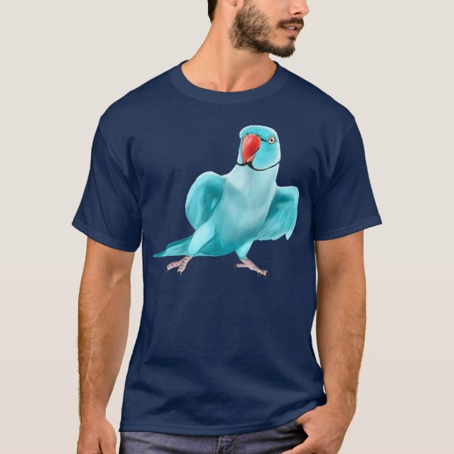Camiseta Parroquia de los Ringneck de la India azul (Anverso)