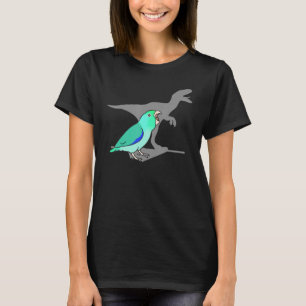 Camiseta Parroquia de velocidad turquesa, loro de dinosauri