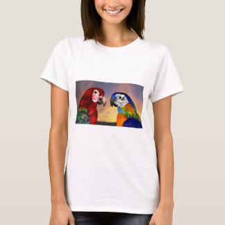 CAMISETA PARROS HIPEROS/ARA ROJA Y AZUL