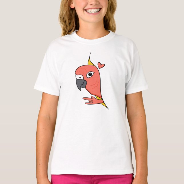 Camiseta Parrot ASL I Love You - Diseño de Cultura Sorda (Anverso)